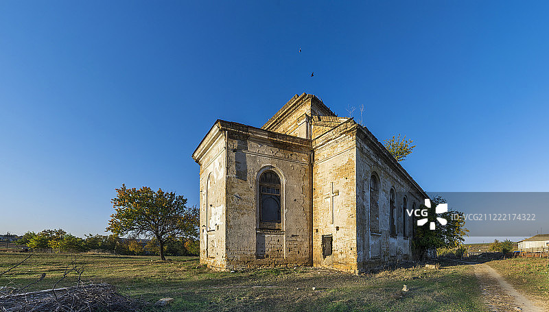 乌克兰卡缅卡废弃的教堂图片素材