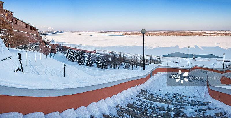 从契卡洛夫楼梯看下诺夫哥罗德图片素材