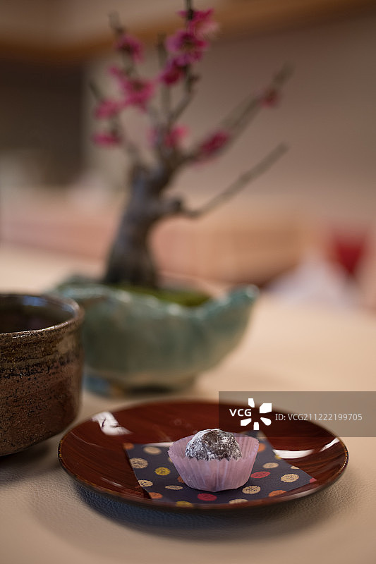 甜点盘特写图片素材