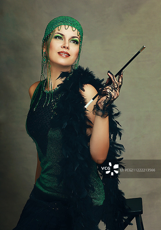 复古的摩登女郎图片素材