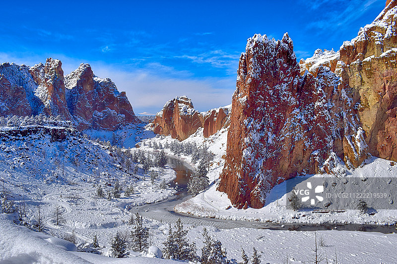 俄勒冈州中部冬季景观图片素材