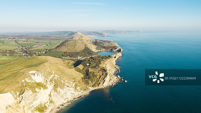 英国多塞特郡的拉尔沃思湾图片素材