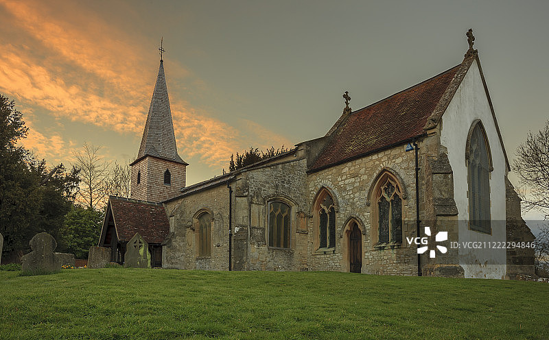 牛津郡教堂日落图片素材
