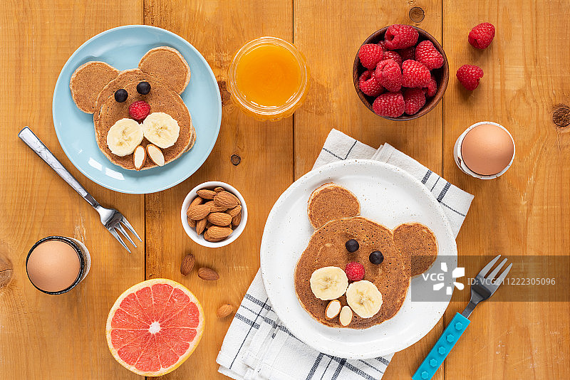 有趣的儿童煎饼食物艺术图片素材