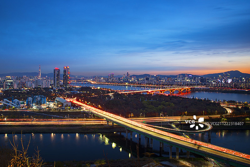 首尔汉江夜景图片素材