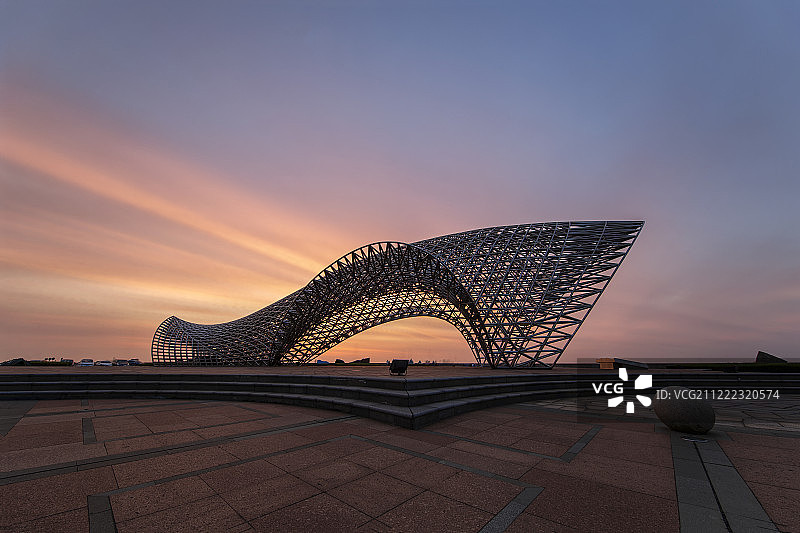 上海南汇嘴日出图片素材