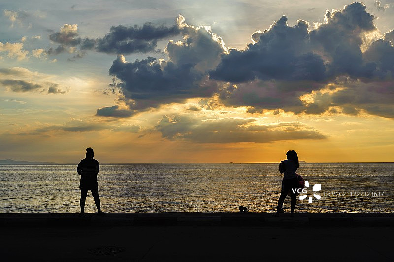 日落轮廓图片素材