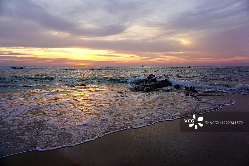 日落波涛图片素材