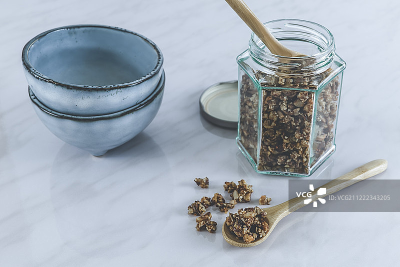 自制健康营养早餐格兰诺拉麦片图片素材