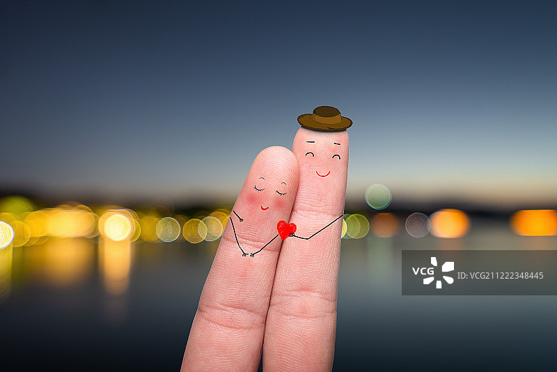 手指情侣光斑图片素材