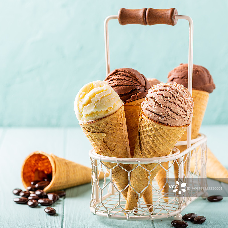 自制咖啡巧克力冰淇淋图片素材