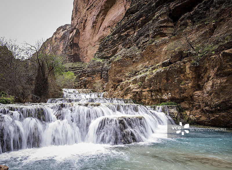 哈瓦苏派海狸瀑布图片素材