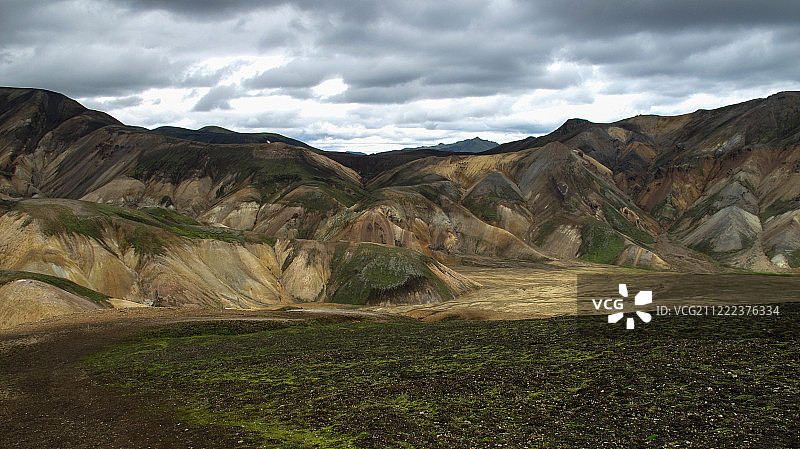 夏季冰岛Landmannalaugar火山山谷的壮丽景色图片素材