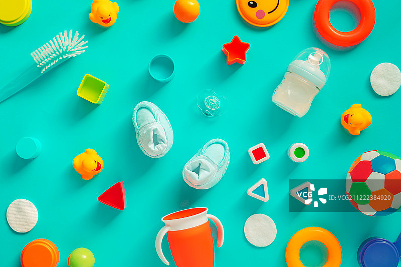 男婴个人用品俯视图图片素材