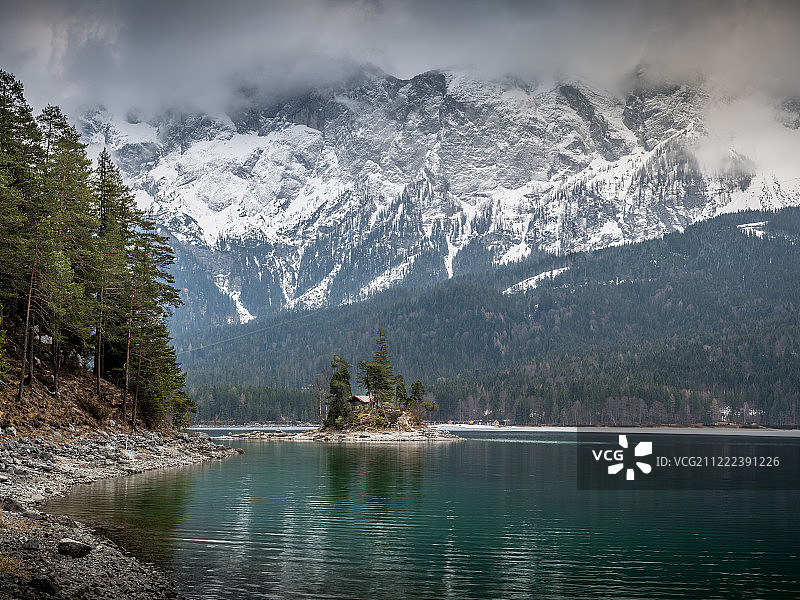 德国艾布湖中心的孤独图片素材