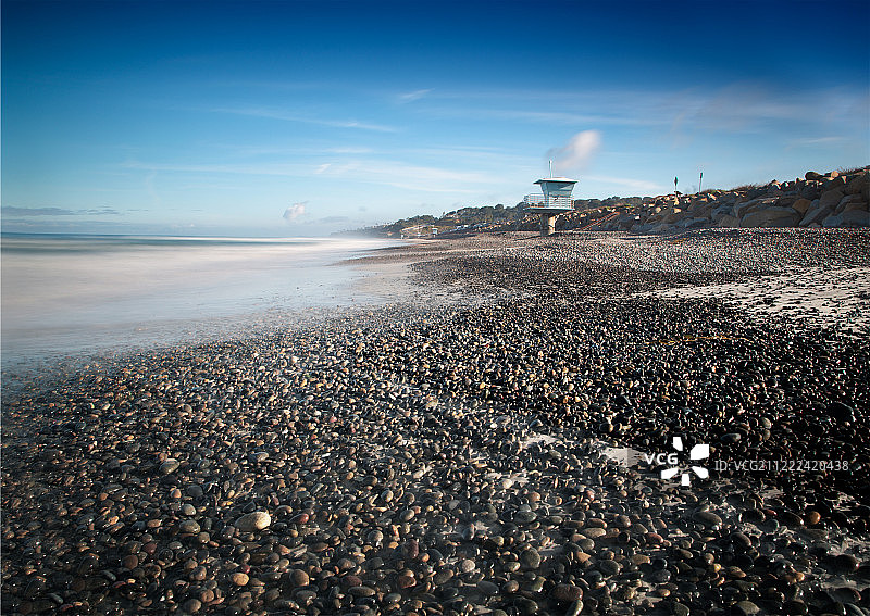 清晨托里松海滩低潮图片素材