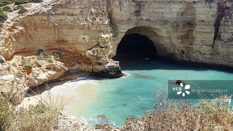 梦幻海湾与海滩洞穴图片素材