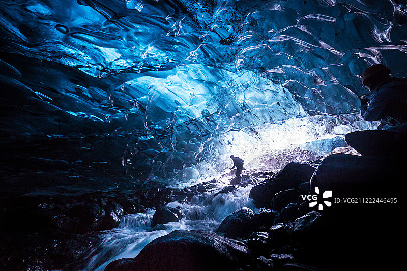 冰岛冰川徒步旅行图片素材