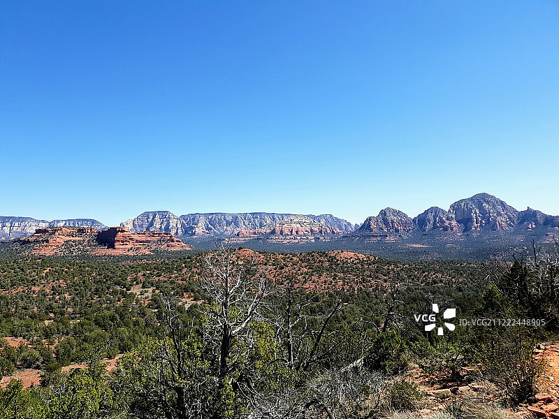 晴空下壮丽的沙漠景观图片素材