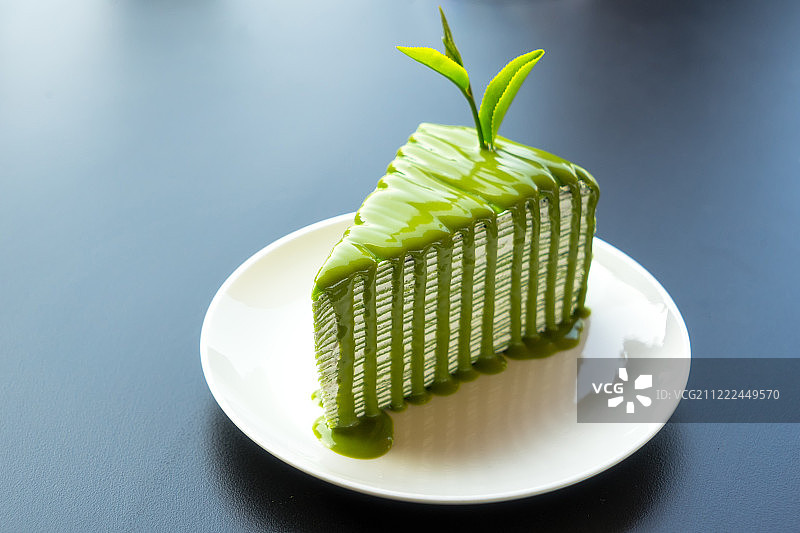 日式抹茶可丽饼蛋糕图片素材