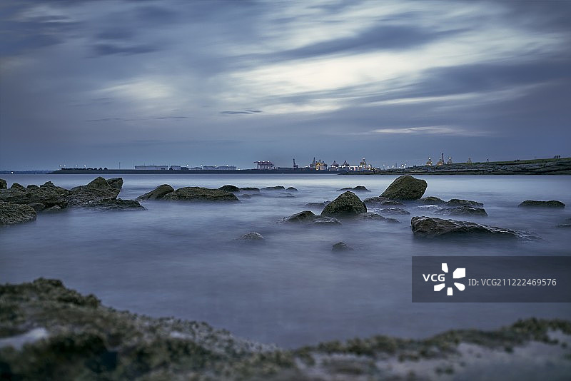 蓝色时刻海景图片素材