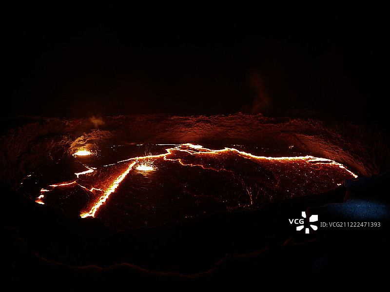 埃塞俄比亚达纳基勒洼地埃尔塔阿雷火山熔岩坑图片素材