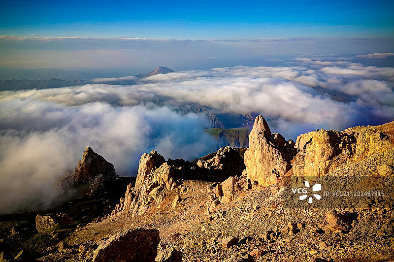 俄罗斯高加索达吉斯坦沙尔布斯-达格山全景图片素材