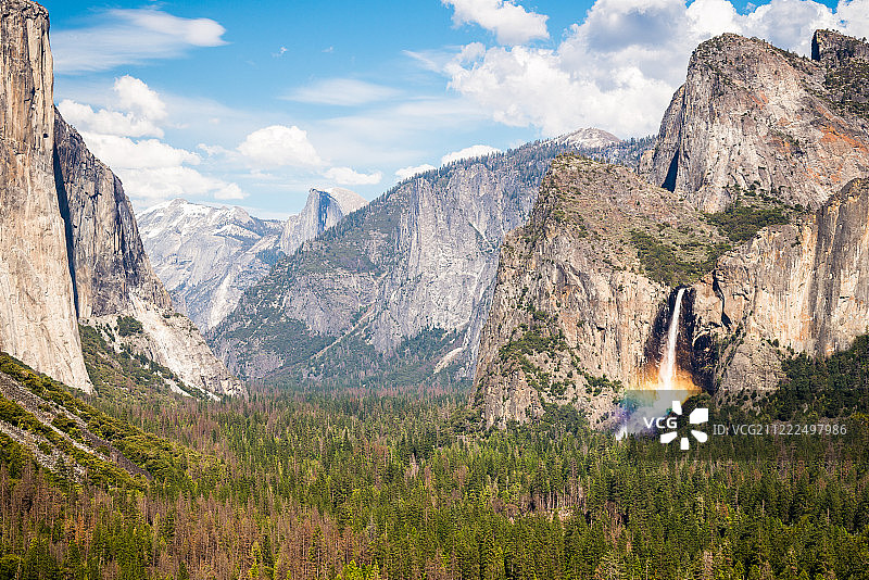 从隧道观景点看优胜美地山谷图片素材