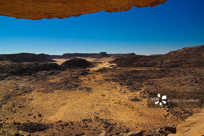 阿尔及利亚塔西利国家公园埃尔贝尔德山和ERG峡谷的空中全景图片素材