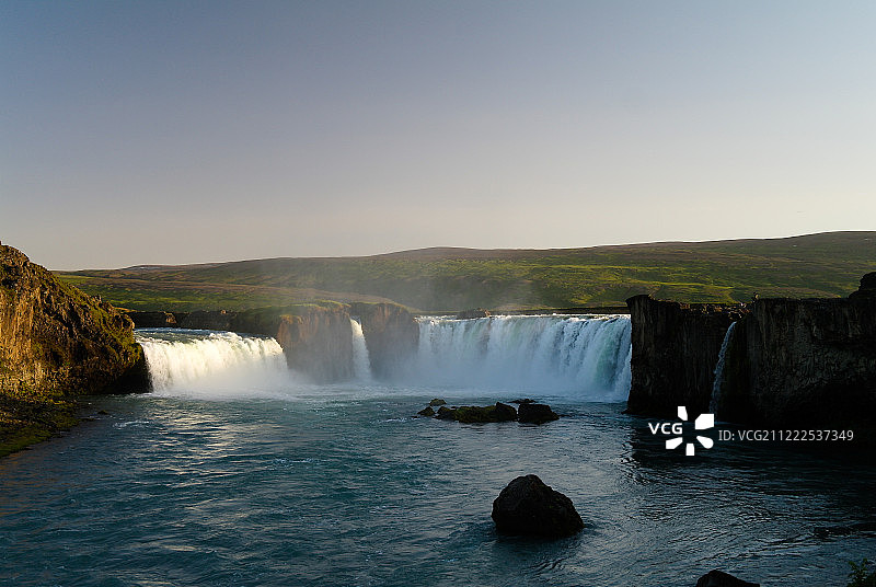 冰岛众神瀑布全景图片素材