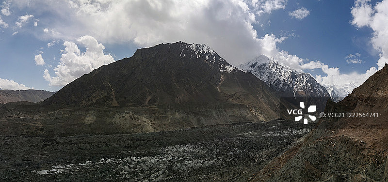 从卡拉昆仑山脉眺望巴尔塔尔峰和巴尔普冰川，巴基斯坦图片素材