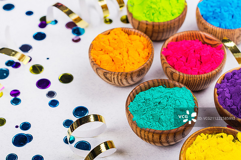 色彩鲜艳的印度彩色粉末图片素材