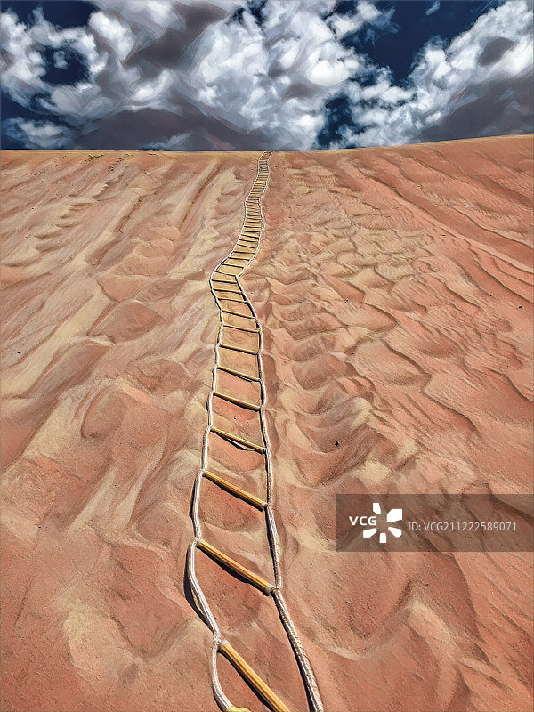 赤峰沙漠中的天梯图片素材