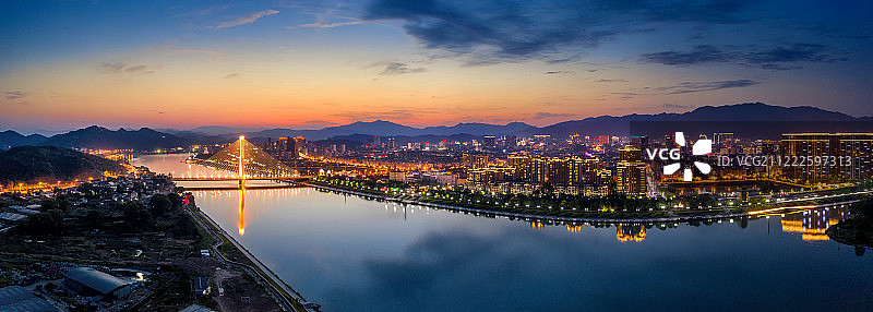 浙江丽水市夜景风光图片素材