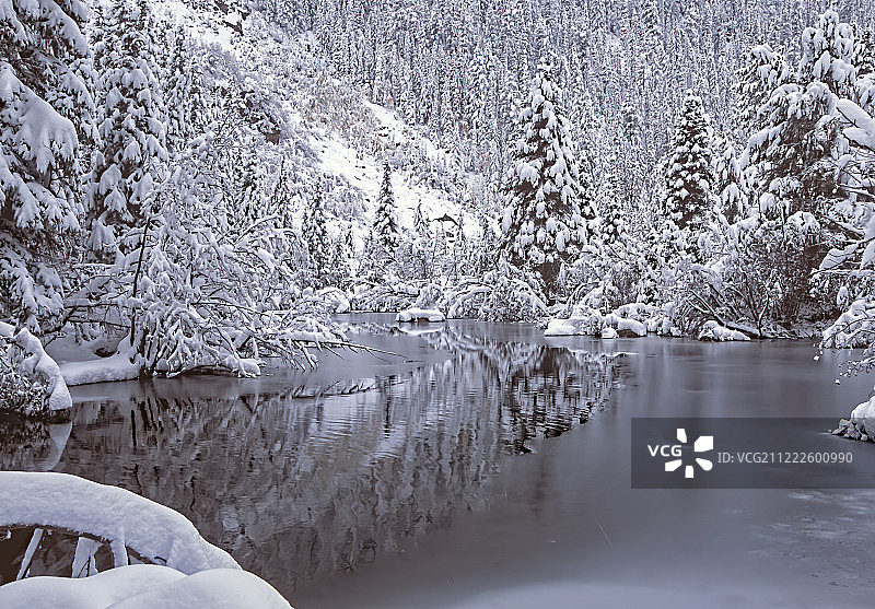 科罗拉多州冬日咆哮叉河图片素材