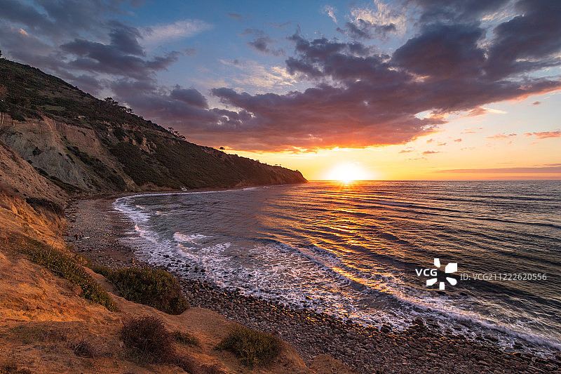 布拉夫海湾日落图片素材