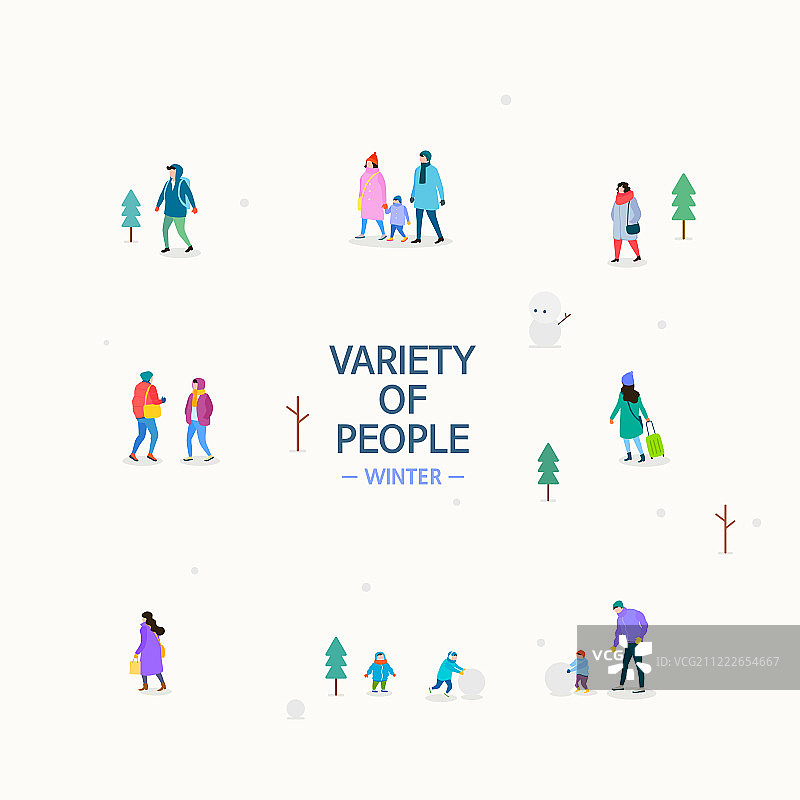 冬季微缩人物生活场景图片素材