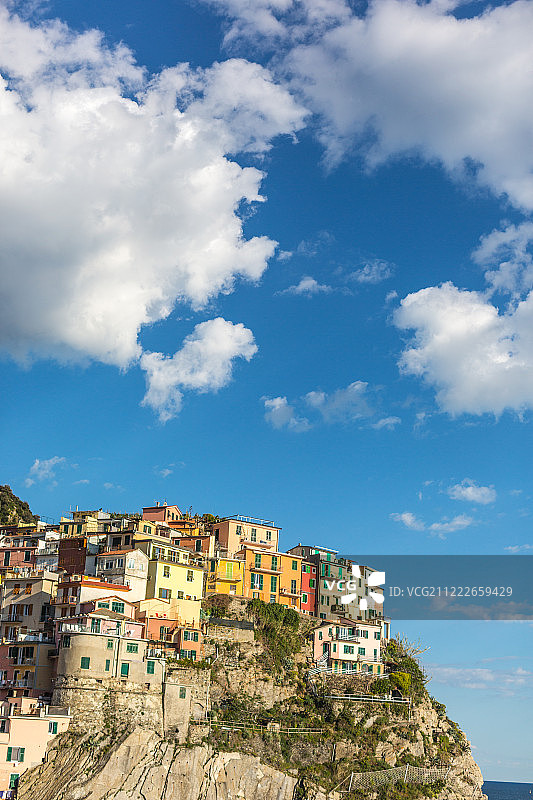 五渔村的海边村庄马纳罗拉图片素材