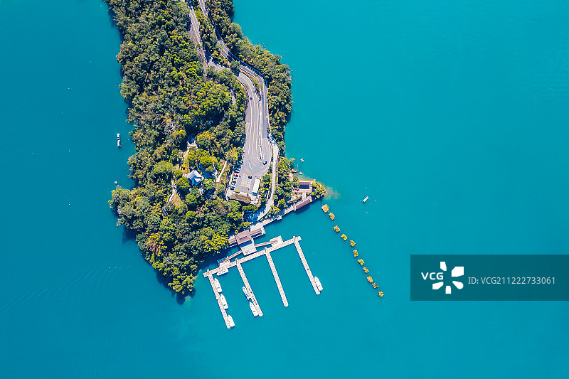 台湾日月潭航拍风光图片素材