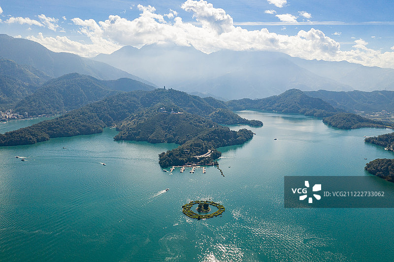 台湾日月潭航拍风光图片素材