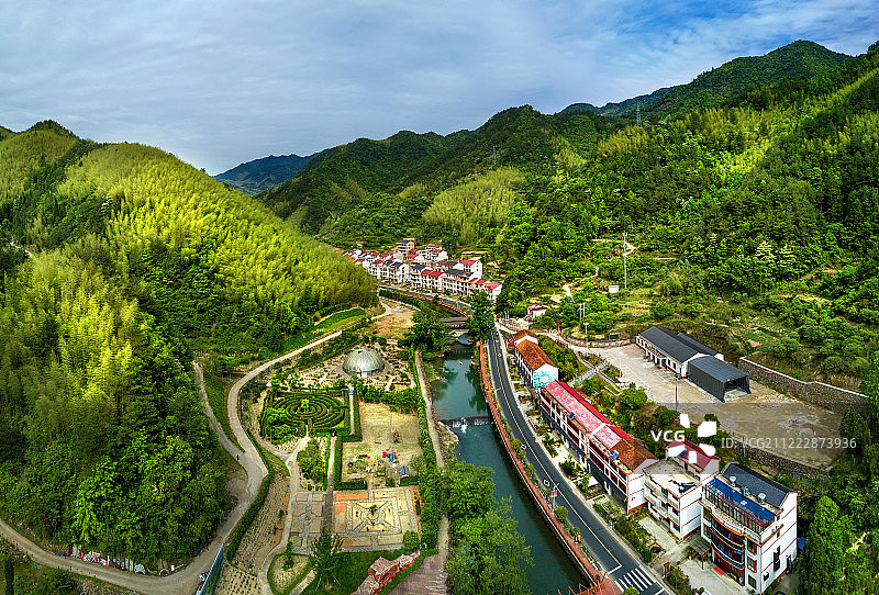 浙江金华磐安县现代新农村沙溪村图片素材