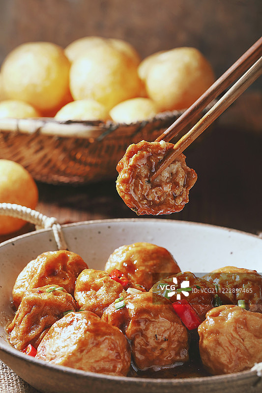 红烧油面筋图片素材