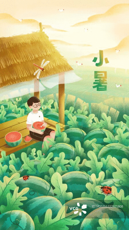 中国传统文化之24节气之夏季 小暑 动图图片素材