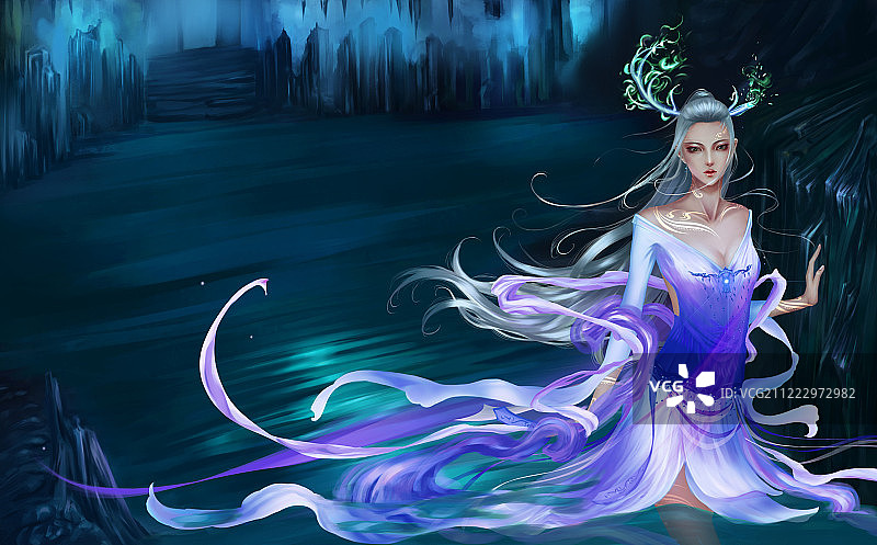 性感古风麋鹿仙子拟人插画图片素材