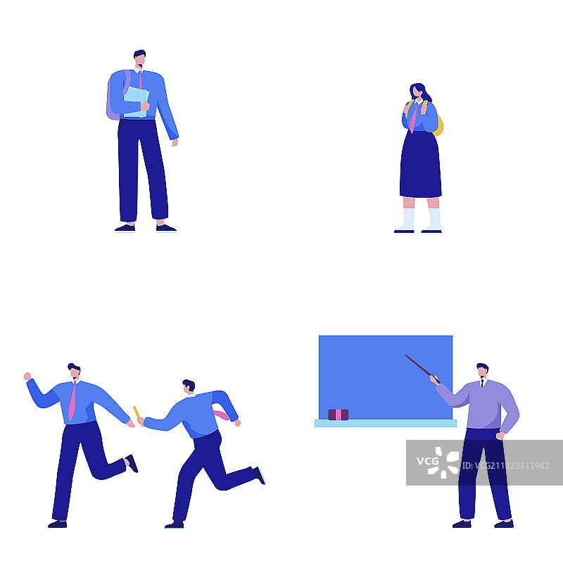 2.5D人物移动概念合集图片素材