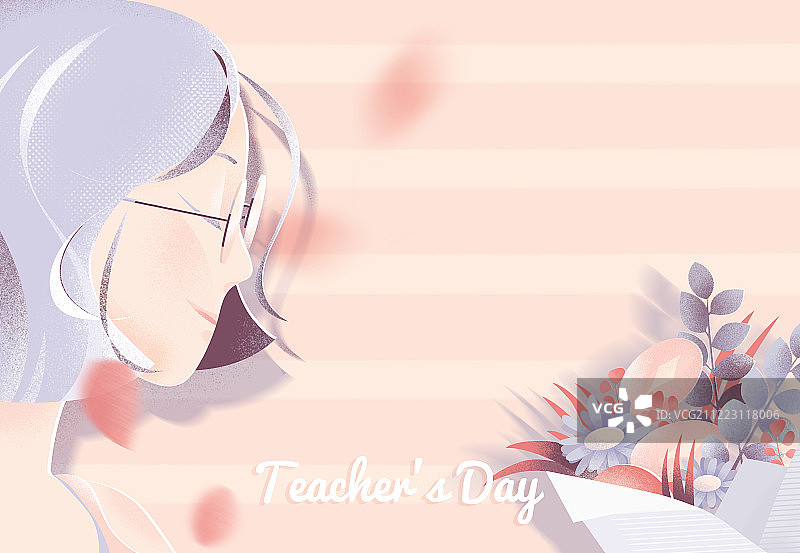 粉色温馨教师节插画海报图片素材