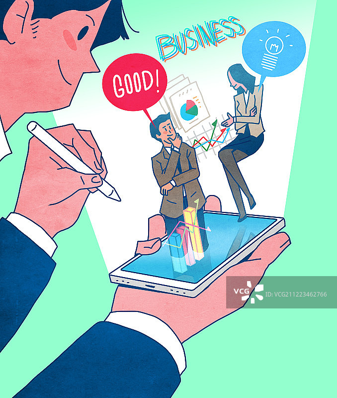 智能手机生活方式商务关系插画图片素材