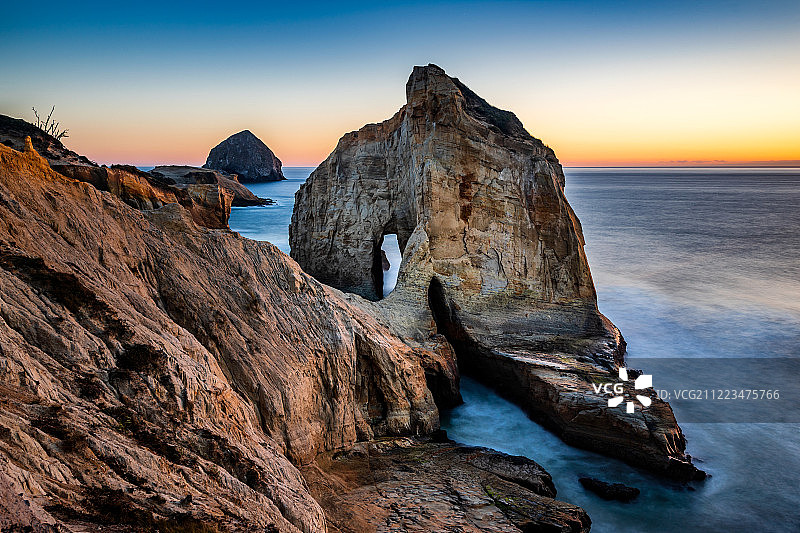 太平洋城市日落图片素材