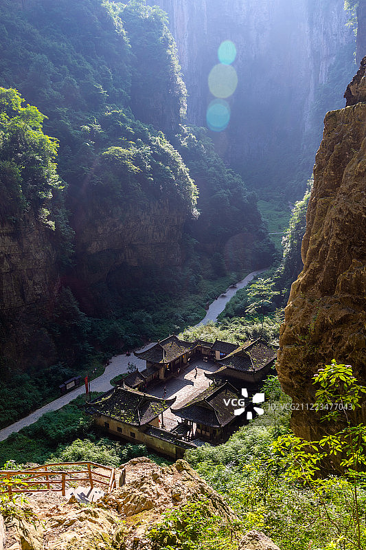 重庆武隆天坑寨子天生三桥图片素材