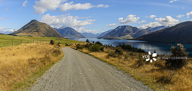 新西兰科尔里奇湖全景照片图片素材
